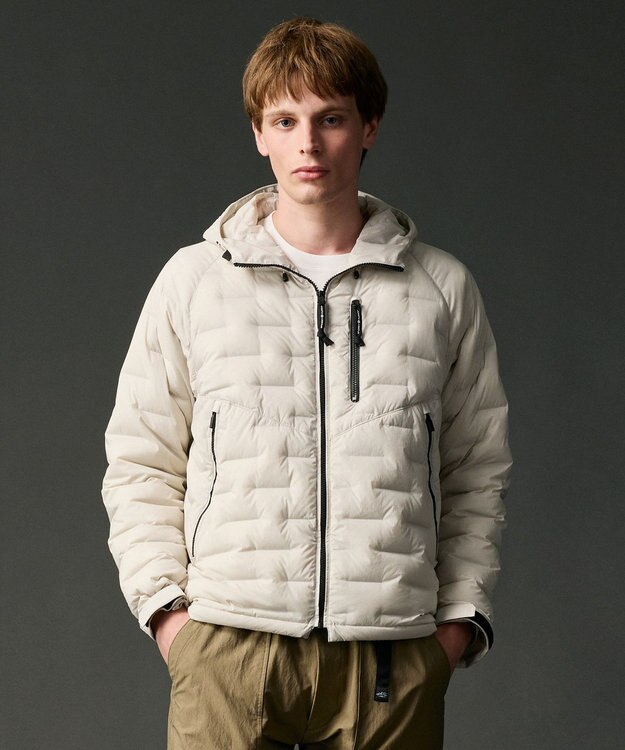 JOSEPH ABBOUD MOUNTAIN 【ストレッチ/軽量/パッカブル/ライナードッキング対応】2WAYストレッチダウンパーカー ライトグレー系