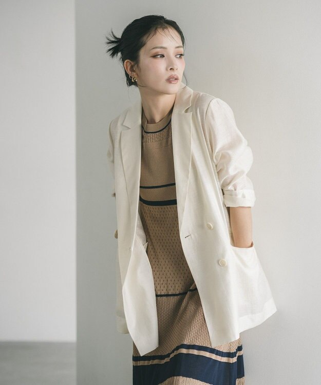 YECCA VECCA シアーテーラードジャケット Ivory