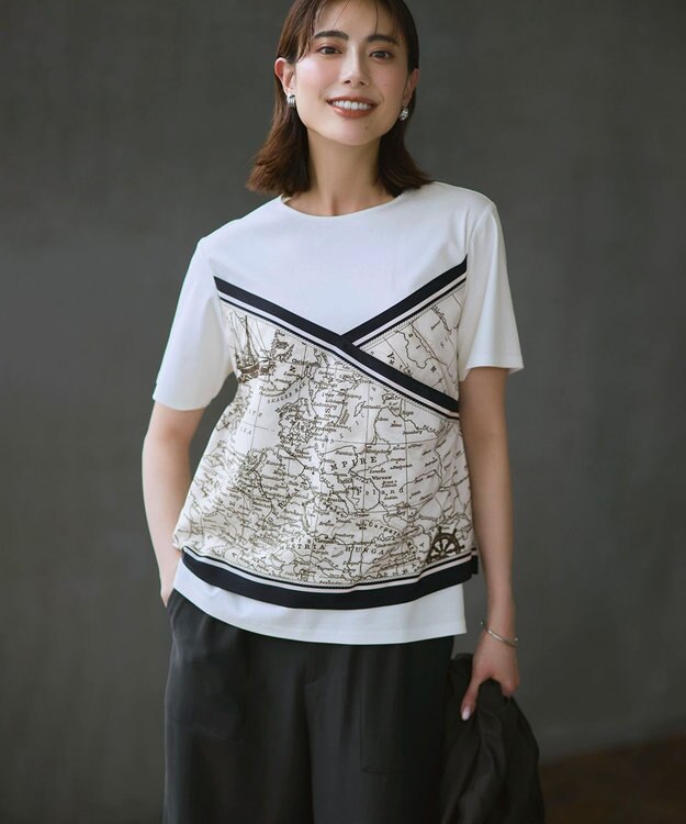 23区 【見上愛さん着用/CLASSY.・STORY掲載】ブライトカルゼ ワイド パンツ ブラック系