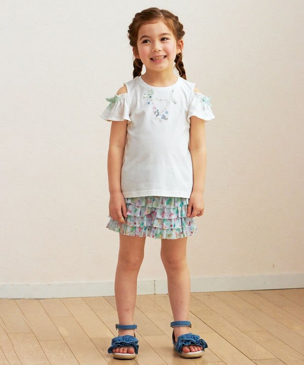 ANY KIDS フリル 天竺 ショート パンツ アイス