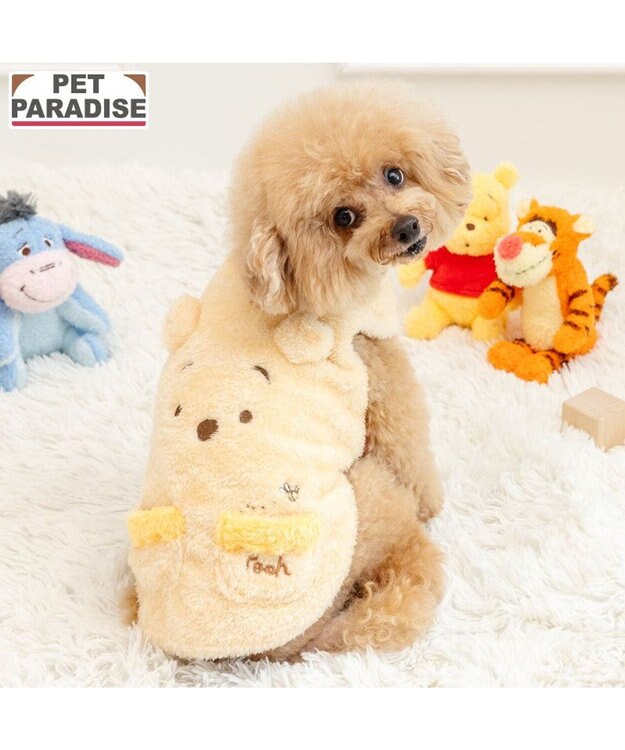 PET PARADISE ディズニー くまのプーさん もこもこベスト 小型犬 シャーベット