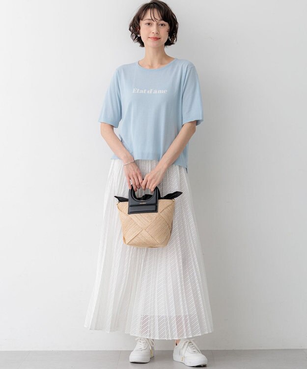 23区 S 【先行予約】インターシャロゴ レターニット スカイブルー系