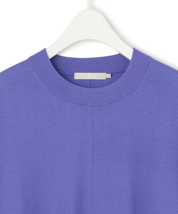 ICB L 【新色追加・接触冷感・UVカット・洗える】 ヴィスコースナイロンハイゲージ 半袖プルオーバー ブルーベリー系