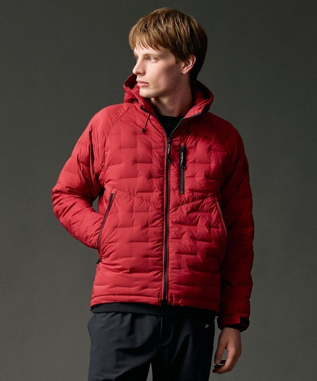 JOSEPH ABBOUD MOUNTAIN 【ストレッチ/軽量/パッカブル/ライナードッキング対応】2WAYストレッチダウンパーカー レッド系
