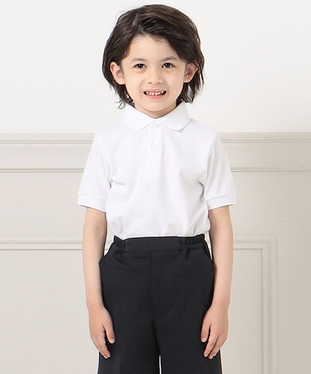 J.PRESS KIDS 【90-130cm】40／2鹿の子 ポロシャツ(半袖・刺繍なし） ホワイト系