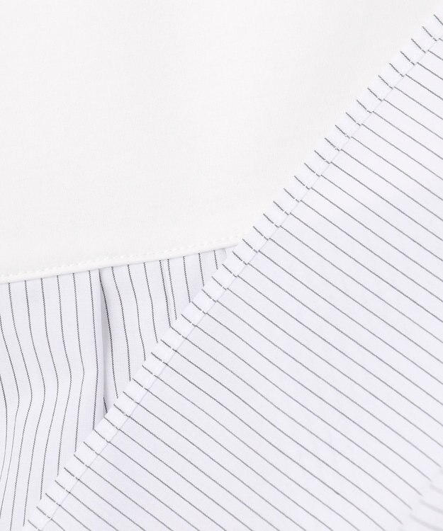 J.PRESS LADIES L レイヤードフレア カットソー ホワイト×ストライプ系