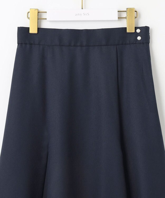 ANY SIS 【速乾・接触冷感】スムージーポリエステル フレアスカート ネイビー