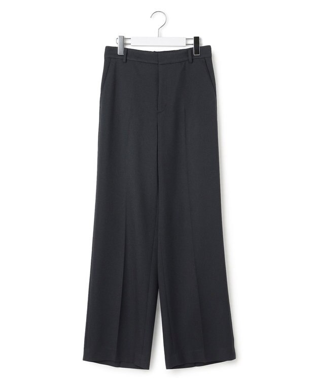 23区 S 【セットアップ対応/洗える】ウールライクカルゼ ワイド パンツ ネイビー系