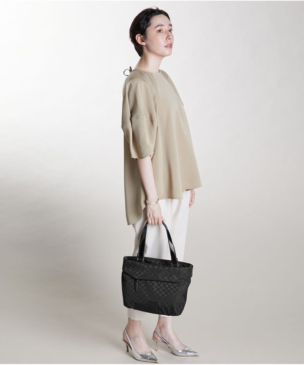 Y'SACCS Polka Dots 口折れ2wayトート Sサイズ ブラック