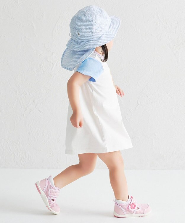 MIKI HOUSE HOT BISCUITS 【80-120cm】カラフルビーンズ フェイスプリント 半袖ワンピース マルチカラー