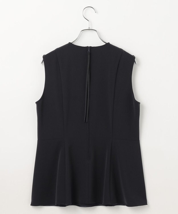 #Newans ＜亀恭子さんコラボ＞取り外し可能ケープ付きペプラムブラウス ネイビー