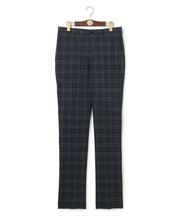 J.PRESS MEN クールマックスサッカー ステムテーパードパンツ ネイビー系3