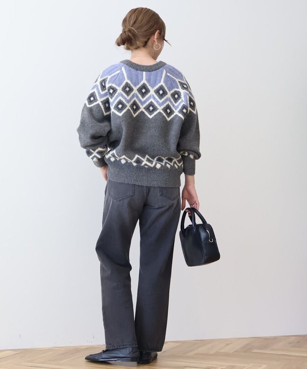 AMERICAN HOLIC フェアアイル柄ニットプルオーバー Gray Mixture