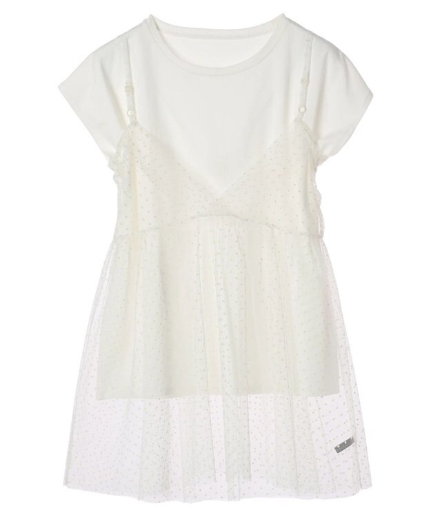 YECCA VECCA 【2点SET】マルチwayチュールオーバーキャミSET/Tee Off White