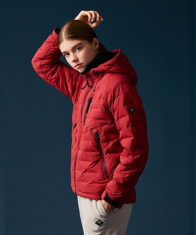 JOSEPH ABBOUD MOUNTAIN 【ストレッチ/軽量/パッカブル/ライナードッキング対応】2WAYストレッチダウンパーカー レッド系