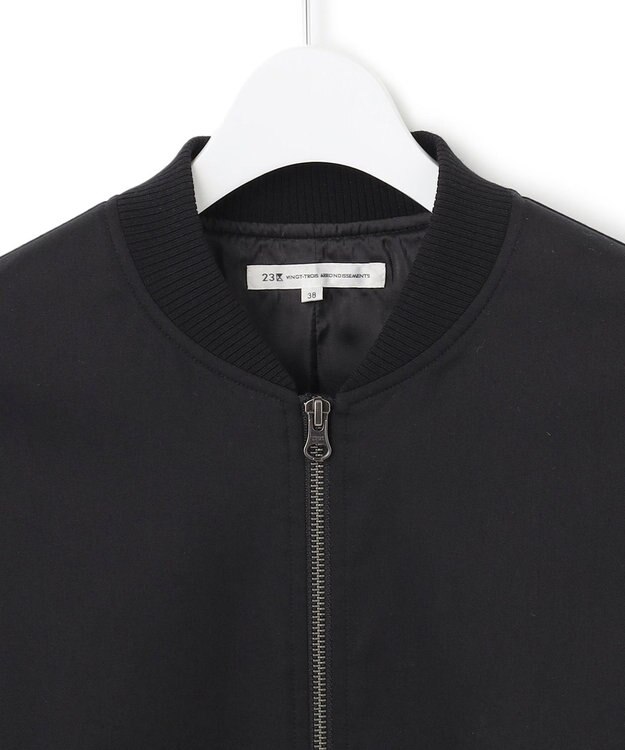 23区 【洗える】テンセルナイロンストレッチ MA-1 ブルゾン ブラック系