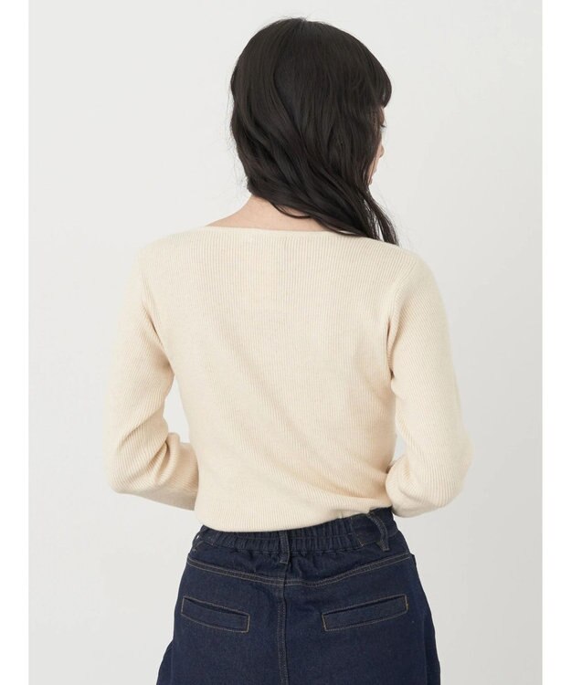 earth music&ecology ツイストリブラメニットプルオーバー Ivory