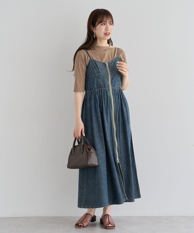 Green Parks ５分袖テレコリブプルオーバー Brown