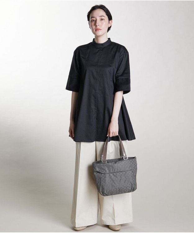 Y'SACCS Polka Dots 口折れ2wayトート Sサイズ グレー