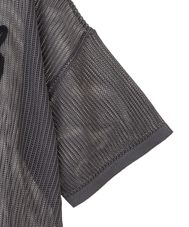 Green Parks テープロゴ透かしニットプルオーバーⅡ Charcoal Gray