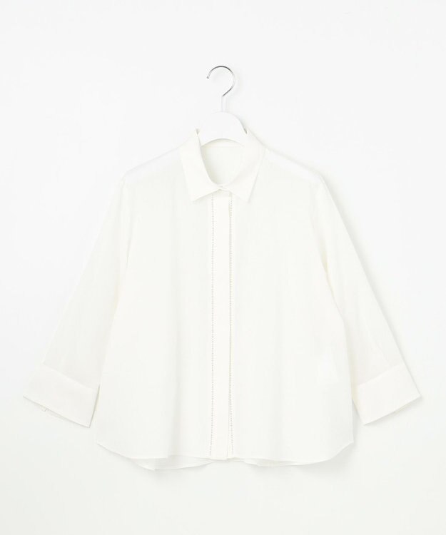 自由区 【ドラマ「明日はもっと いい日になる」着用】【接触冷感・吸水速乾・洗える】ナチュラルリネンクロップド丈 シャツ オフ