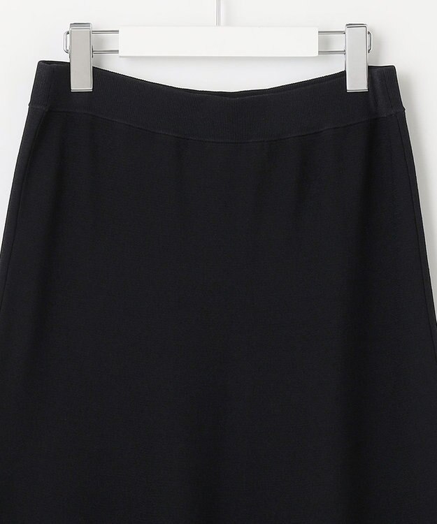 自由区 【洗える・XSサイズあり】クレープストレッチニット スカート ネイビー系