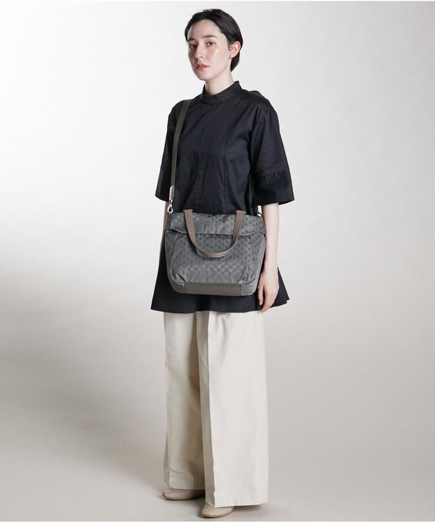 Y'SACCS Polka Dots 口折れ2wayトート Sサイズ グレー