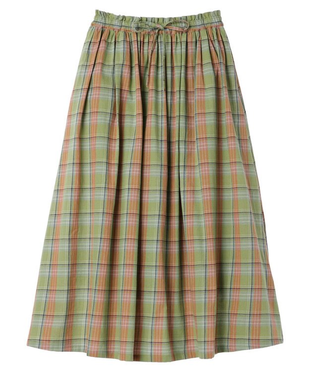 CRAFT STANDARD BOUTIQUE チェックギャザーロングスカート Light Green