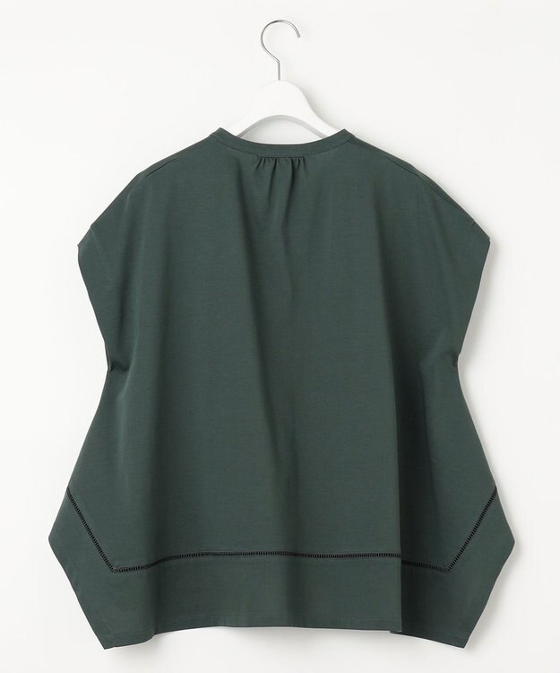 23区 【洗える】ラダーレースジャージー カットソー カーキ系