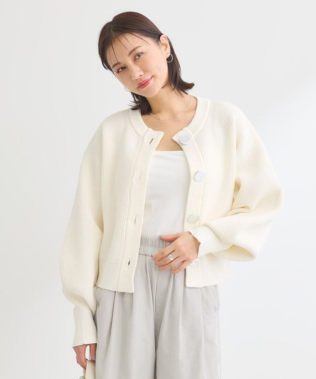 Green Parks ・ＡＮＤＳＥＡＲＣＨ　ニットカーディガン Off White