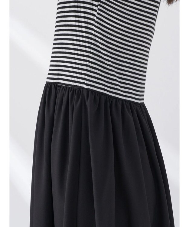 earth music&ecology ショートスリーブドッキングワンピース Border