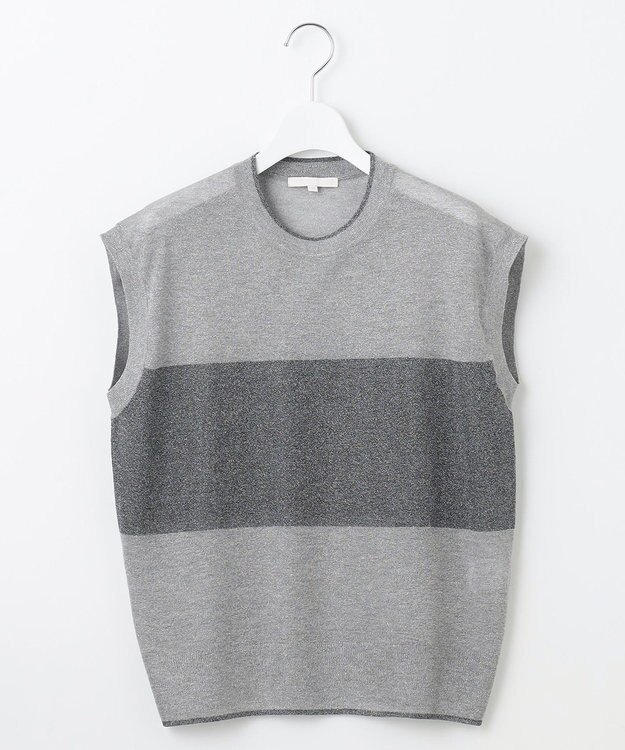 自由区 【カタログ掲載・アンサンブル対応・洗える】ラメシアープルオーバー ニット シルバー×グレー