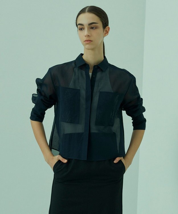 BEIGE， MAPLE / ボクシーブラウス Navy