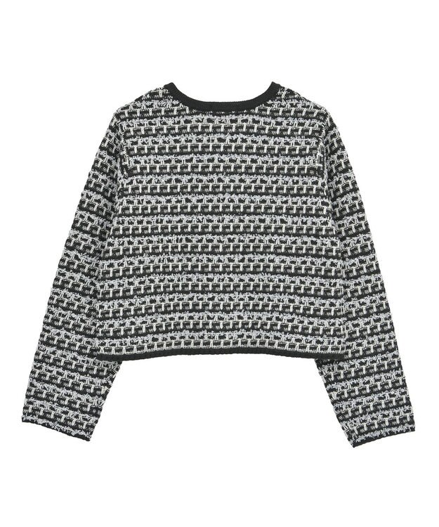 earth music&ecology ニットツイードジャケット Black