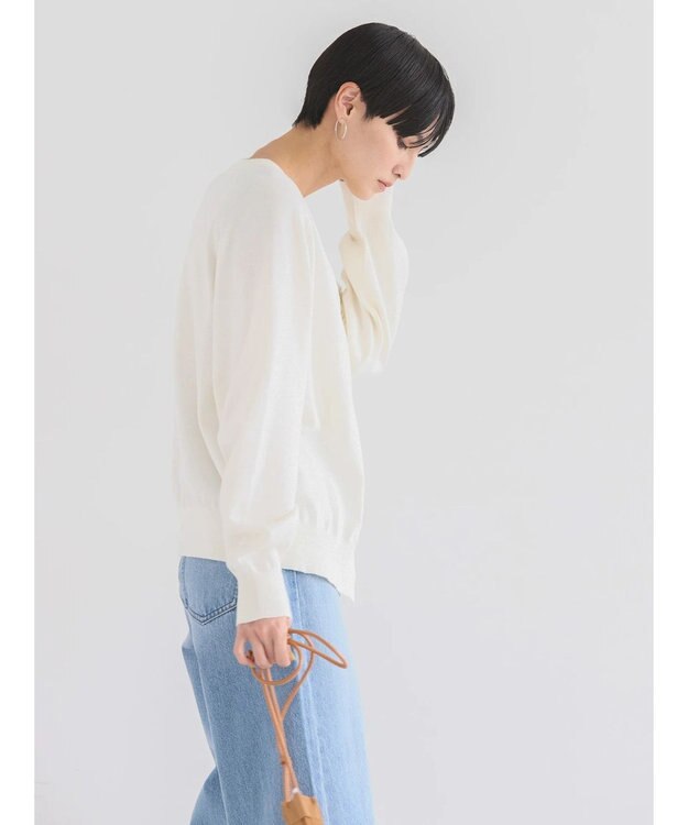 AMERICAN HOLIC ＵＶカットクルーネックニットカーディガン Off White