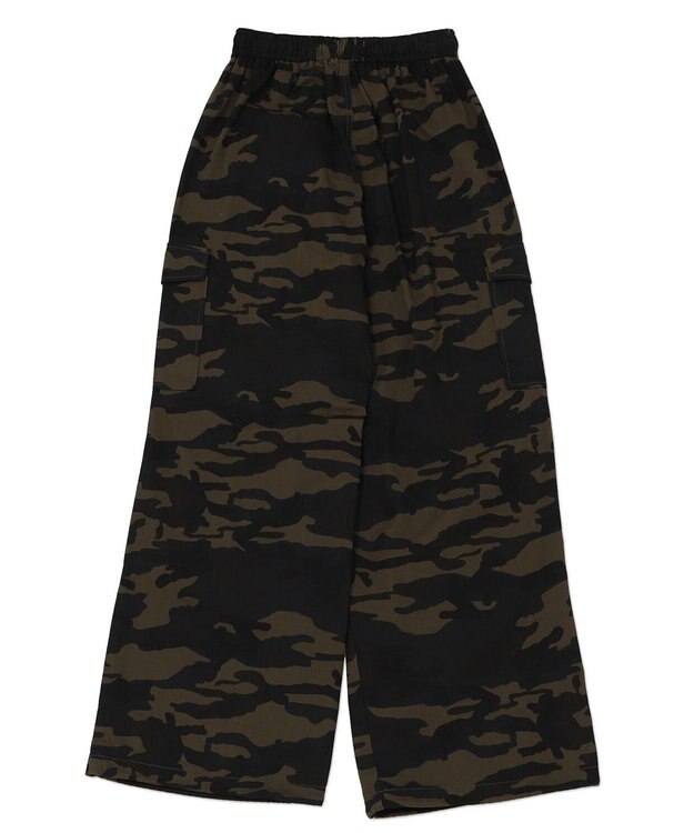 WEGO 【ウエストゴム/XSSMサイズ展開】ツイルイージーカーゴパンツ ブラック