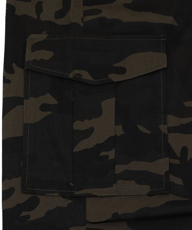 WEGO 【ウエストゴム/XSSMサイズ展開】ツイルイージーカーゴパンツ ブラック