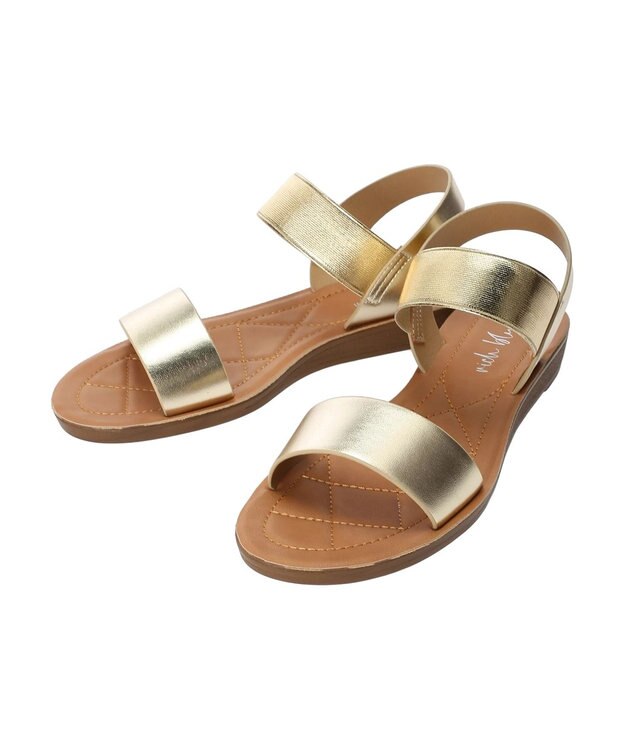 Green Parks ・ｒｉｃｈ　ｂｌｕｅ　ゴムストラップサンダル Gold