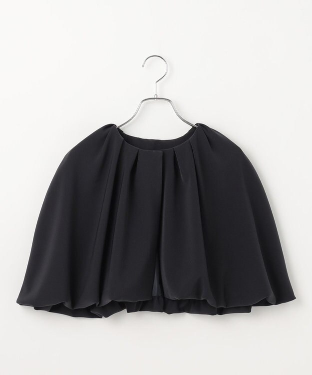 #Newans ＜亀恭子さんコラボ＞取り外し可能ケープ付きペプラムブラウス ネイビー