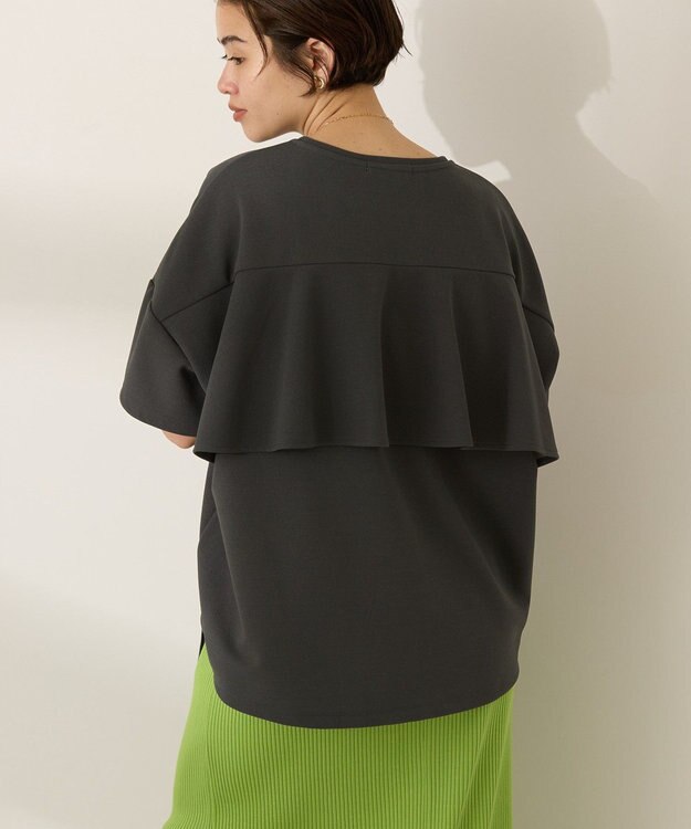 AMERICAN HOLIC バックフリル半袖プルオーバー Charcoal Gray