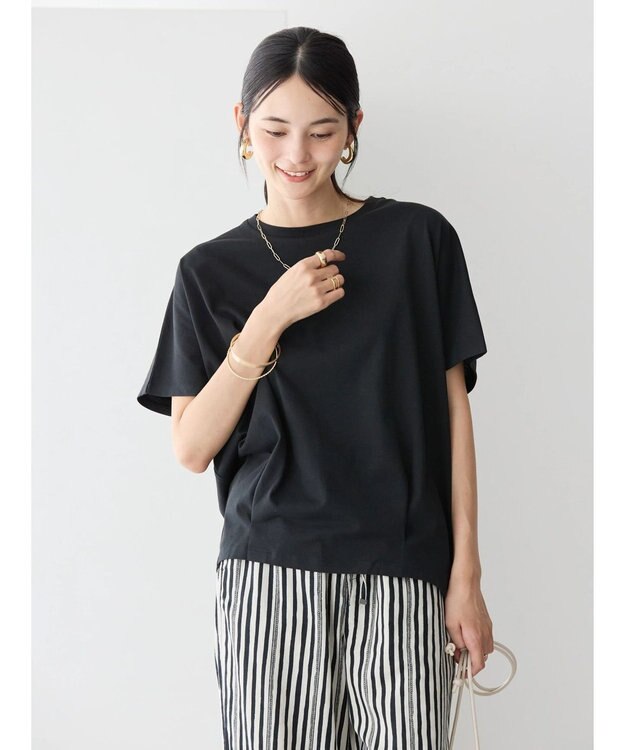 AMERICAN HOLIC 接触冷感裾タックカットプルオーバー Black