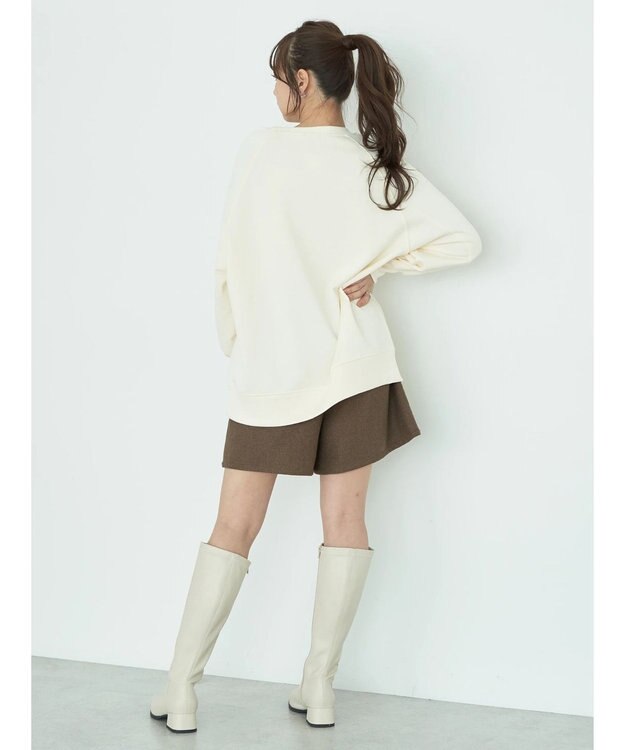 earth music&ecology 裏毛ロゴチュニック Ivory