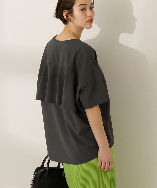 AMERICAN HOLIC バックフリル半袖プルオーバー Charcoal Gray