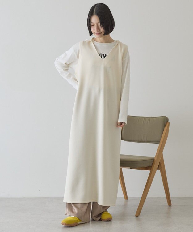 AMERICAN HOLIC スキッパーポンチパーカーワンピース Ivory