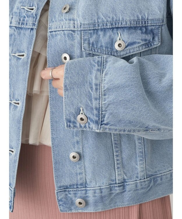 earth music&ecology スタンドカラーＧジャン Light Indigo