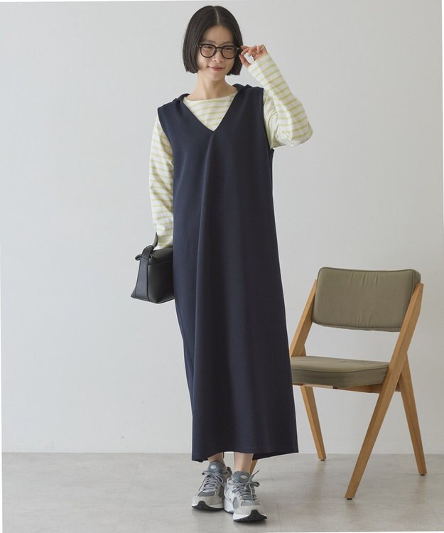 AMERICAN HOLIC スキッパーポンチパーカーワンピース Dark Navy