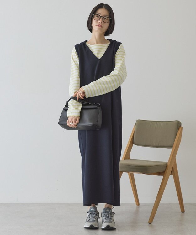 AMERICAN HOLIC スキッパーポンチパーカーワンピース Dark Navy