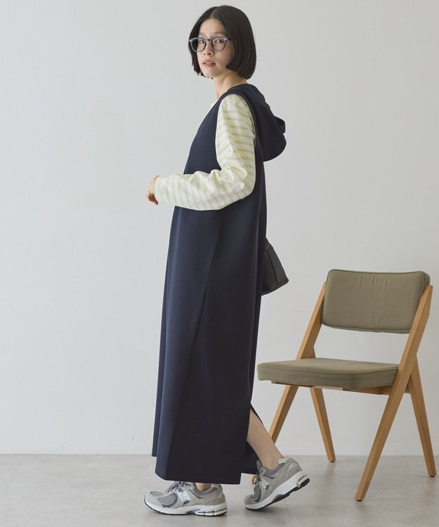 AMERICAN HOLIC スキッパーポンチパーカーワンピース Dark Navy