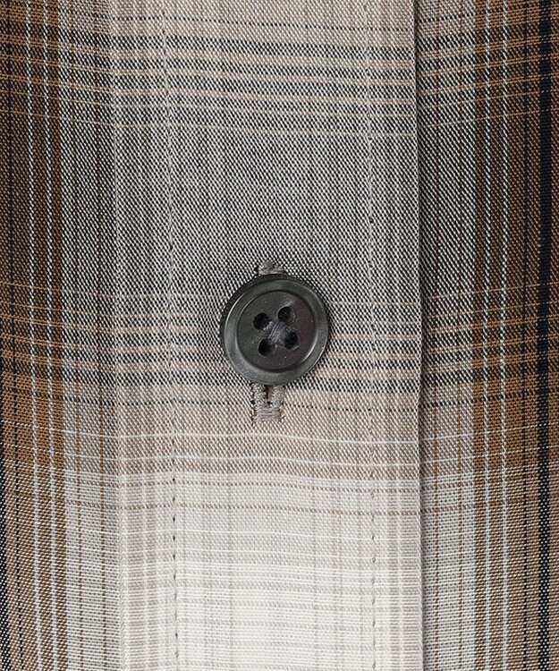 UNFILO レギュラーカラー ポプリンシャツ オンブレーチェック