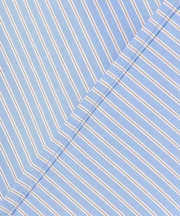 ANY SIS フリルスタンド シャツ ブルーストライプ